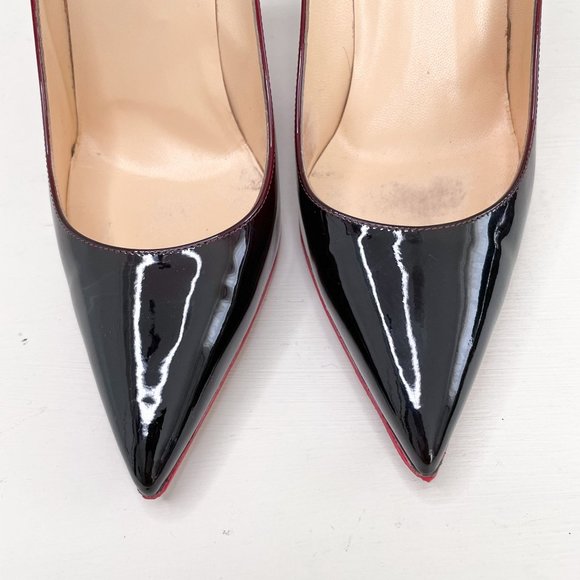 Christian Louboutin Black & Red Ombre Kate 100 Patent Degrade Pumps 39.5 US 9.5 - Picture 3 of 12